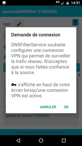 DNSFilter autorisation VPN