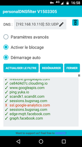 Écran de DNSFilter