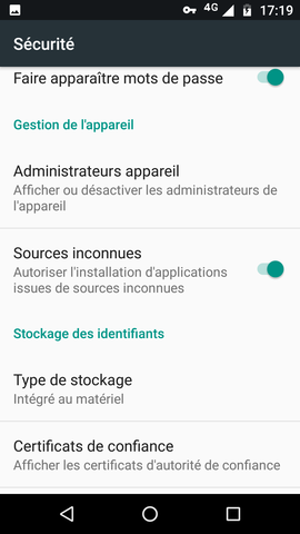 Sources inconnues autorisées