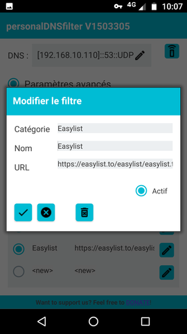 Saisie de EasyList
