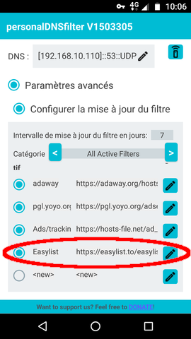 EasyList ajoutée
