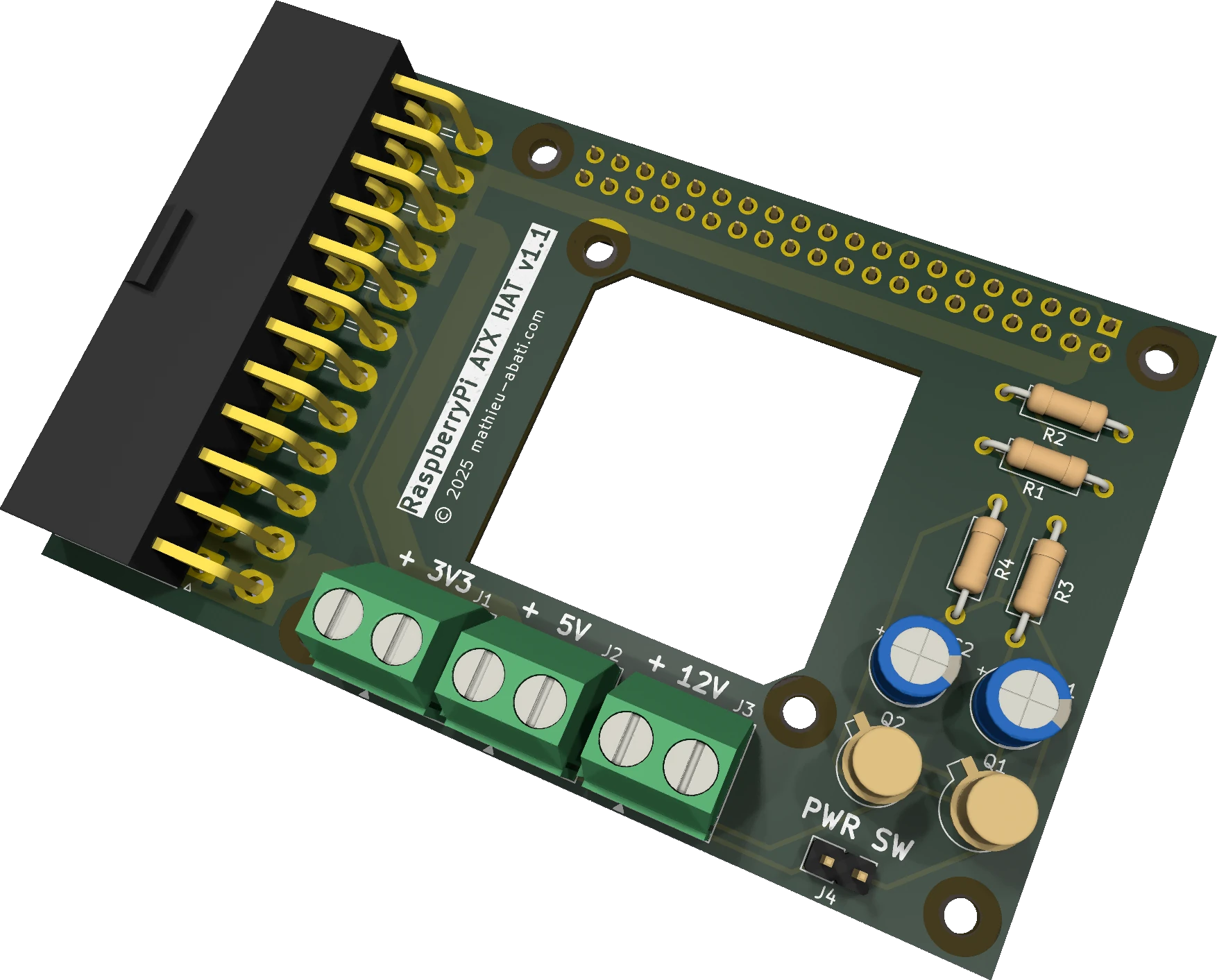 Vue 3D du PCB
