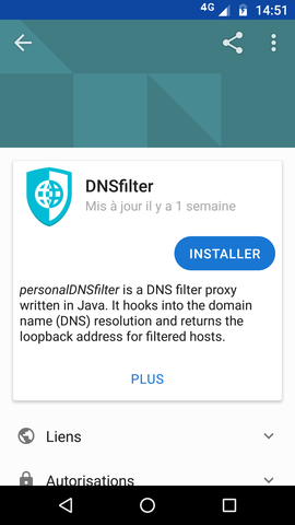 DNSFilter dans F-Droid