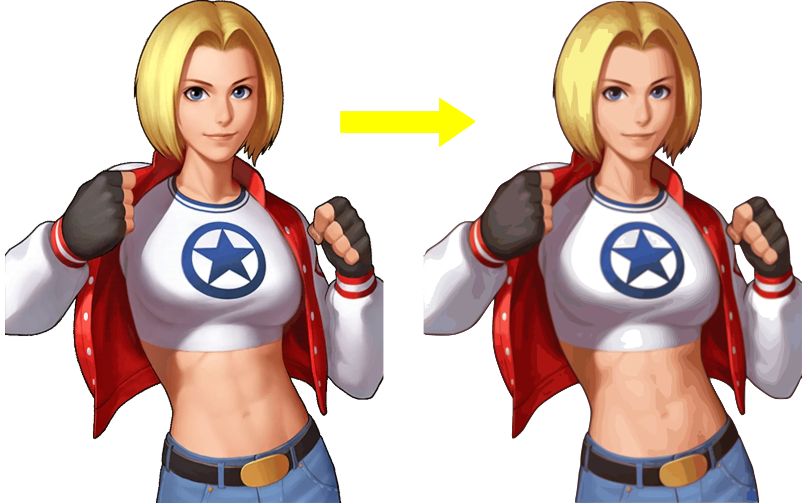 Effet de la vectorisation sur les personnages